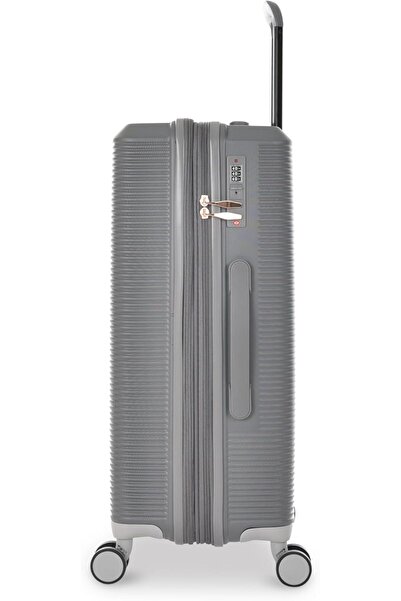 Track 4-Piece ABS Hard Shell Spinner Luggage Set with TSA Locks (Gray D2, HK333/4P)