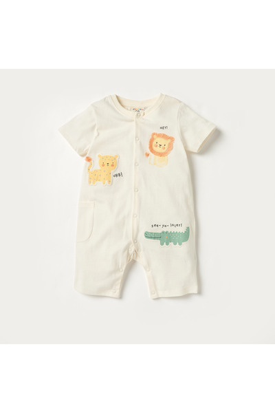 Juniors Animal Print Rompers with Short Sleeves - Set of 2