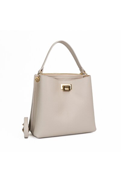 Posete Fagaras Poseta Piele Mini Stephanie - Bej, 3 Compartimente, 2 Buzunare...