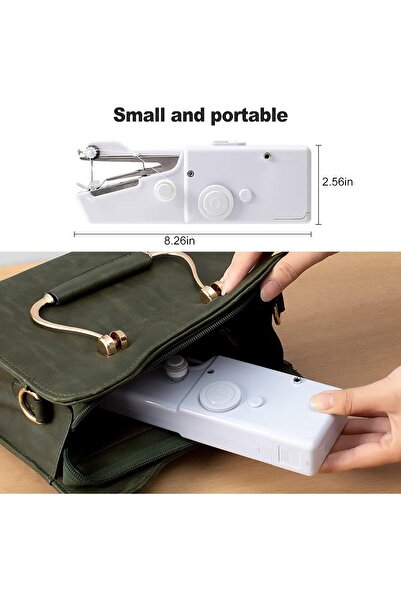SUKILO Hand Sewing Machine Mini Handheld Stapler-Style Tailoring Machine - White