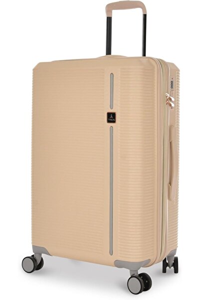 Track 4-Piece 8-Wheel ABS Hard-Shell Luggage Set, TSA Lock, 360° Spinner (Snow White, HK333/4P)