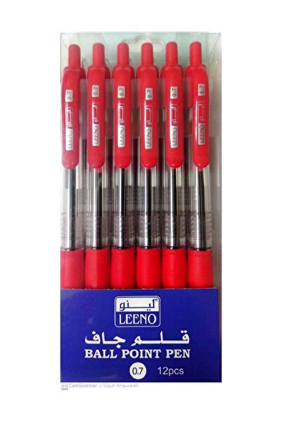 LEENO Set of Red Ballpoint Pens 0,7mm, 12 Pieces