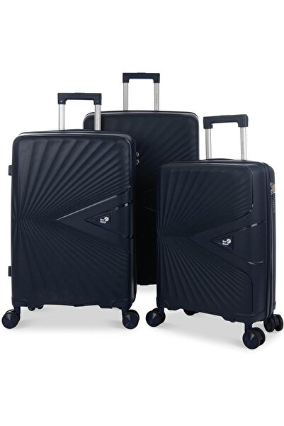 New Travel Luggage Set, PP Hard Trolley, 20/24/28" (D Blue)