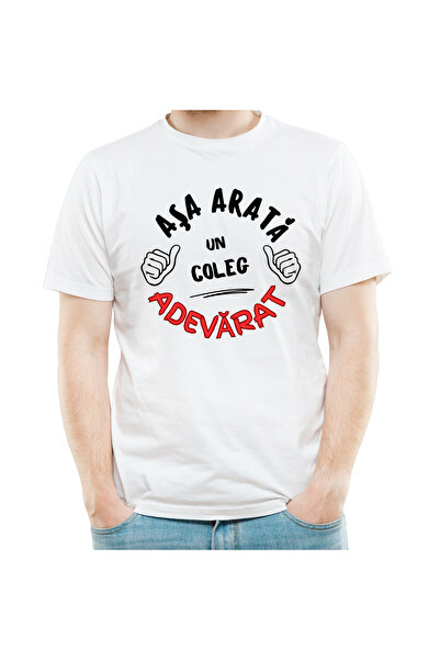 OEM Tricou personalizat, Asa arata un COLEG adevarat, culoarea alb, marimea L