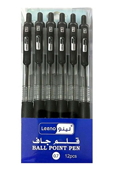 LEENO مجموعة أقلام حبر جاف سوداء 0.7 مم، 12 قطعة