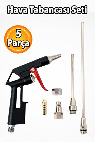 Badem10 Hava Tabanca Seti 5 Parça Üfleme Temizleme Tabancası Hortum Uçlu Komp...