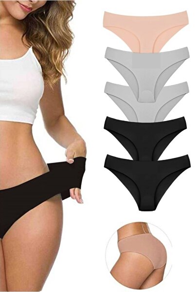 Papatya Kadın Lazer Kesim Dikişsiz Esnek Iz Yapmayan Toparlayıcı Yüksek Bel 5 Li 5 Adet Lazer Külot