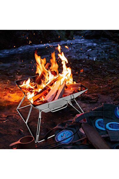 ACTEN Foldable Camping Fire Pit - Portable Stainless Steel Wood/Burn Charcoal...
