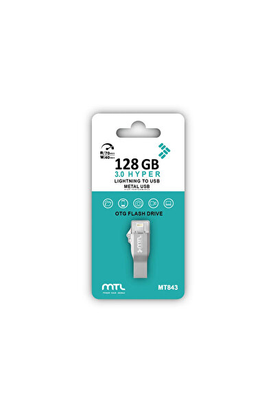 MTL 128 Gb Compatible with iPhone USB Flash Memory Otg 3.0 Fast Reading Metal Case Phone Tablet Compatible