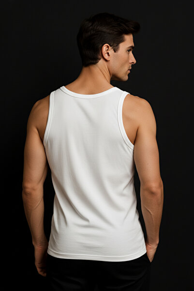 BRROS Pack of 6 100% Cotton Men's White Strappy Undershirts Special Price