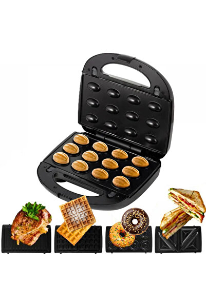 Köken Koken 5 in 1 electric grill, 800W, non-stick, light indicator, plates for meat/sandwiches/sweets