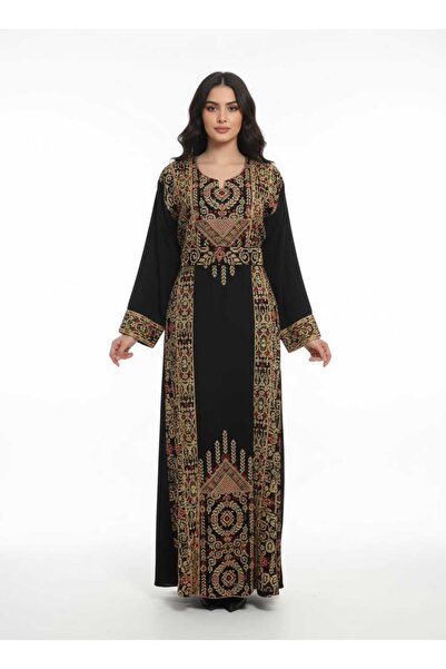 AG Women's dress, an authentic design collection embroidered in the traditional Palestinian style with local motifs.