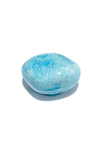 MegaVitrin Porcelain Stone Button Blue Ceramic Furniture Handle Drawer Cabinet Handle (4.5 cm)