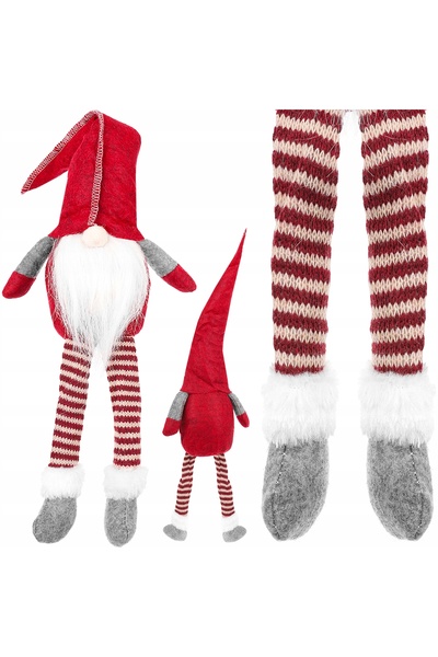 zola Decorative figurine, for Christmas, Spiridus, long legs, 50x14 cm, red