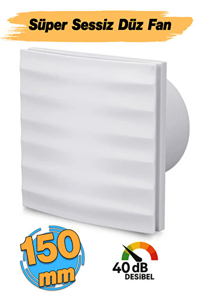 Badem10 Süper Sessiz 150 mm Duvar Tipi 12 W Kapaklı Düz Banyo WC Aspiratör Fa...