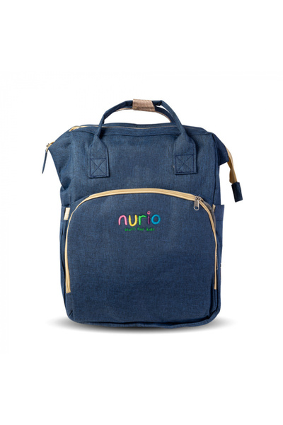Nurio Rucsac multifuncțional pentru scutece cu pătuț pliabil - Albastru -