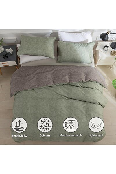 Lexin 4-Piece King Size Luxurious Comforter Set Microfiber Green