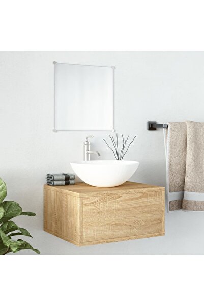 vidaxl مجموعة أثاث حمام من قطعتين من خشب البلوط الهندسي