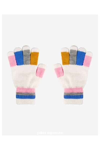 PIECE SIGNATURE 100% Acrylic, Stretch Fabric Colors Girls' Gloves (Ages 4-10)