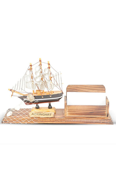 ATABY حامل بطاقات عمل خشبي مصنوع يدويًا / حامل بطاقات 25 سم هدية للمكتب