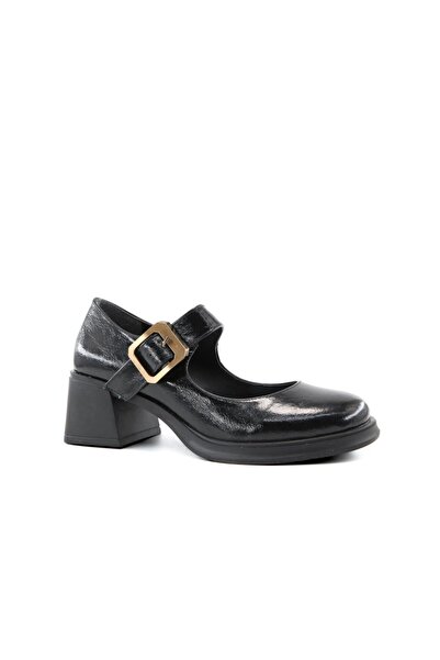 MİSS PARK MODA 386 K1360 Loafer Black Patent Leather Women's Casual Shoes