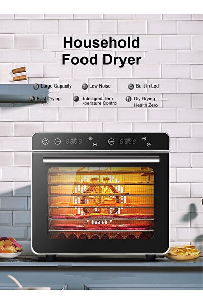 ET-LIFE 6 Layer Home Professional Fruit Food Dryer, Stainless Steel Food Fruit Vegetable Pet Meat Air Dryer