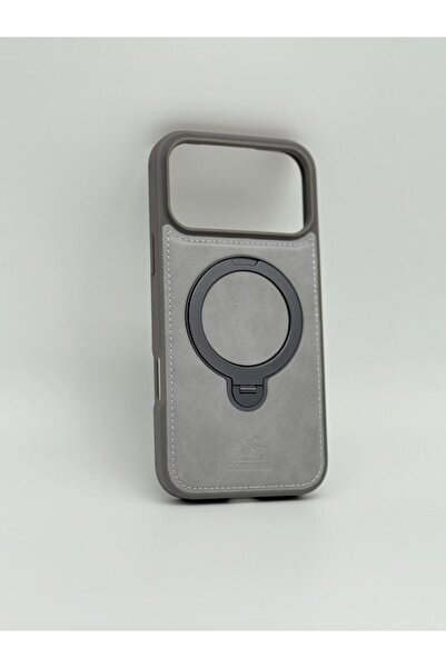 GENERAL Luxury Faux Leather MagSafe Phone Case with Magnetic Ring Stand - iPhone 17 Pro Cover