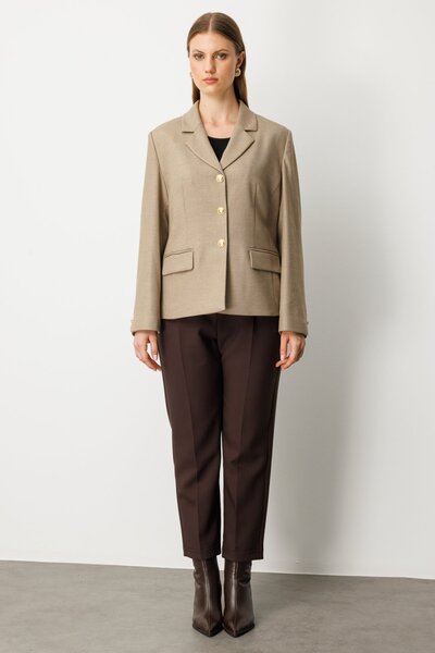 Ekol Large Size Jacket with Flap Pockets Gold