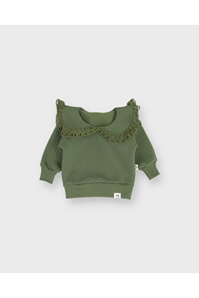 RG Brand Green Baby Sweatshirt with Lace Detail
