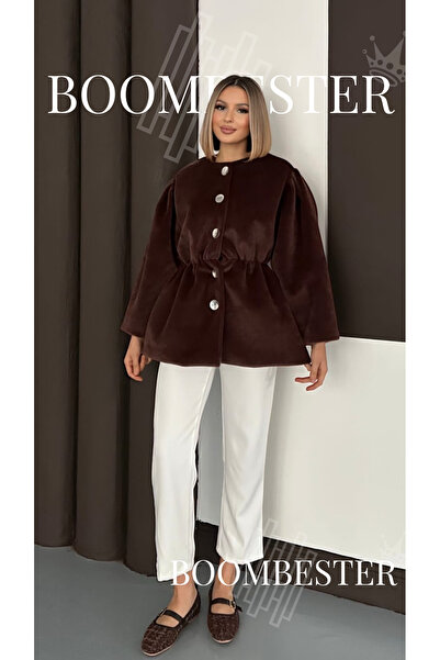 BoomBester Women's Fox Cashmere Balloon Sleeve Short Coat – |   Oversized Buy Gathered Design