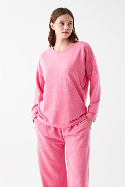 Celira Women's Oversized Pink Thick Pajamas Set Nkl0078
