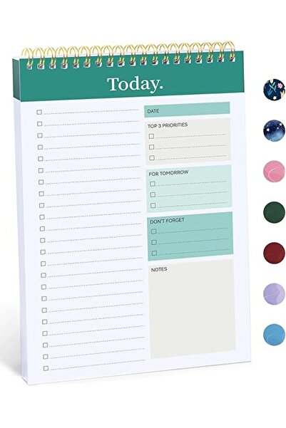 Saharaz To Do List Notebook Pad, Undated Daily Planner Perfect for Daily Tasks, Goal Setting, Work, Notepad