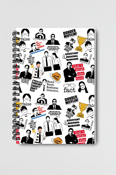 qoeuyl boutique The Office Michael Scott Dwight Jim Pam Designed Wirebound A5 Unlined Notebook