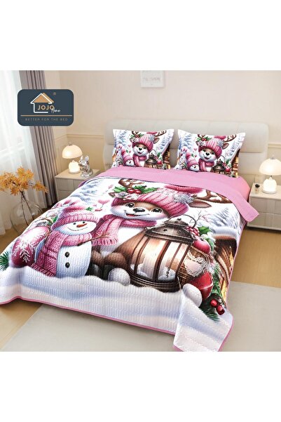 JOJO HOME 5D print duvet cover 220x240cm + 2 pillowcases 50x70cm, Foxy, Pink