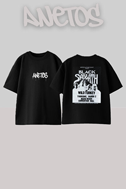 Anetos Μπλούζα Black Sabbath 12 Σχεδίαση με Εκτύπωση στην Πλάτη από Βαμβάκι Μ...