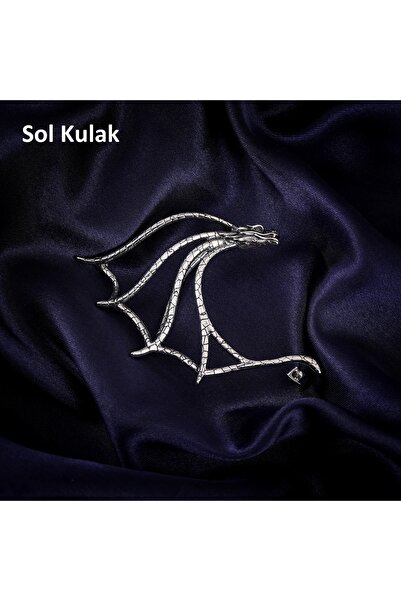 Viking Ear Cuff Dragon Design Nail Model S+ Quality 316L Stainless Tarnish-Free Steel Earring Single Piece