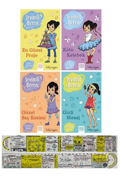 1001 Çiçek Kitaplar Sevimli Beren 4 Kitap Set + Mat. Öğreten Cetvel