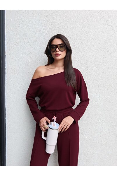 ESRAHELVACI Kayık Yaka Modal Eşofman Takım