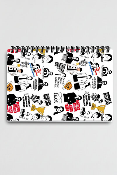 qoeuyl boutique The Office Michael Scott Dwight Jim Pam Designed Wirebound A5 Unlined Notebook