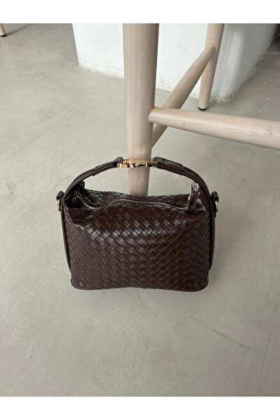 Senza Vedere Lyra Örgü Deri Detaylı Çapraz Çanta