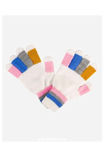 PIECE SIGNATURE 100% Acrylic, Stretch Fabric Colors Girls' Gloves (Ages 4-10)