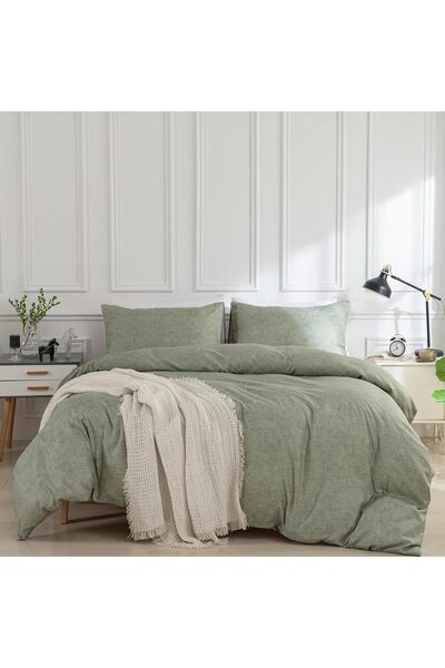 Lexin 4-Piece King Size Luxurious Comforter Set Microfiber Green