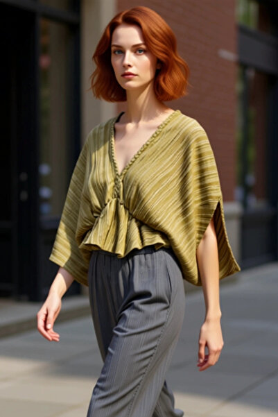 PayBuy Linen Blend Woven Blouse V Neck Short Sleeve Casual Summer Professional Look Use