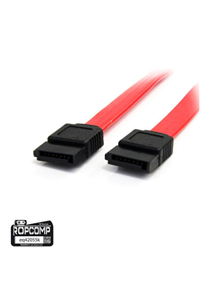 Ropcomp Harddisk HDD SSD DVD Rom SATA 3.0 Veri Kablosu 6.0 Gbps (Kırmızı – Açılı/Düz)
