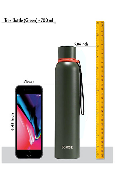 Borosil Vacuum Trek Bottle Green 700ml