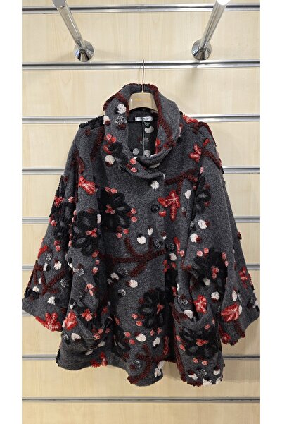 Park Moda Felt Coat with Floral Embossing