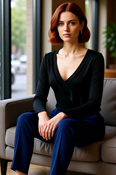 PayBuy Γυναικεία καφέ πλεκτή μπλούζα με ισπανικό στυλ με κομμένο κόψιμο και λαιμόκοψη σε σχήμα V για καθημερινή χρήση