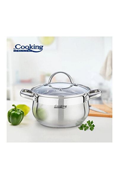 Heinner Stainless steel saucepan with lid, 22 x 12.5 cm, 4.7 L - Amira (Cooking by Heinner)