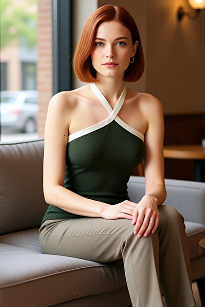 PayBuy Καλοκαιρινή πλεκτή μπλούζα με λουράκια αντίθεση χρωμάτων Μακράς διάρκειας, κομψή εμφάνιση υψηλής ποιότητας