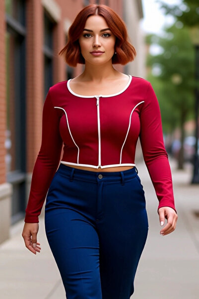 PayBuy Γυναικεία ελαστική πλεκτή μπλούζα με φερμουάρ και λαιμόκοψη που ταιριά...